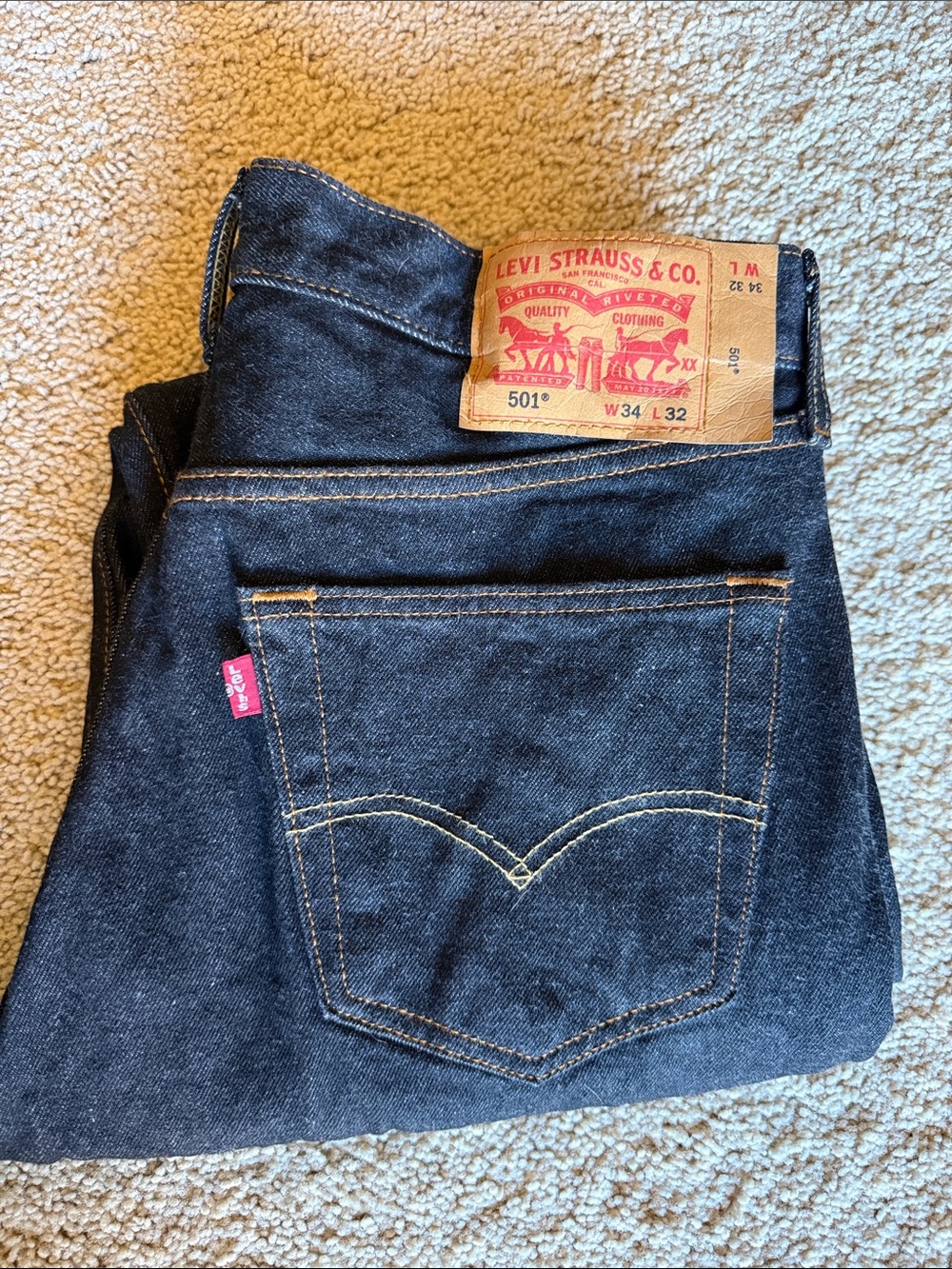 Levi's 501 Straight Leg Jeans Dark Indigo